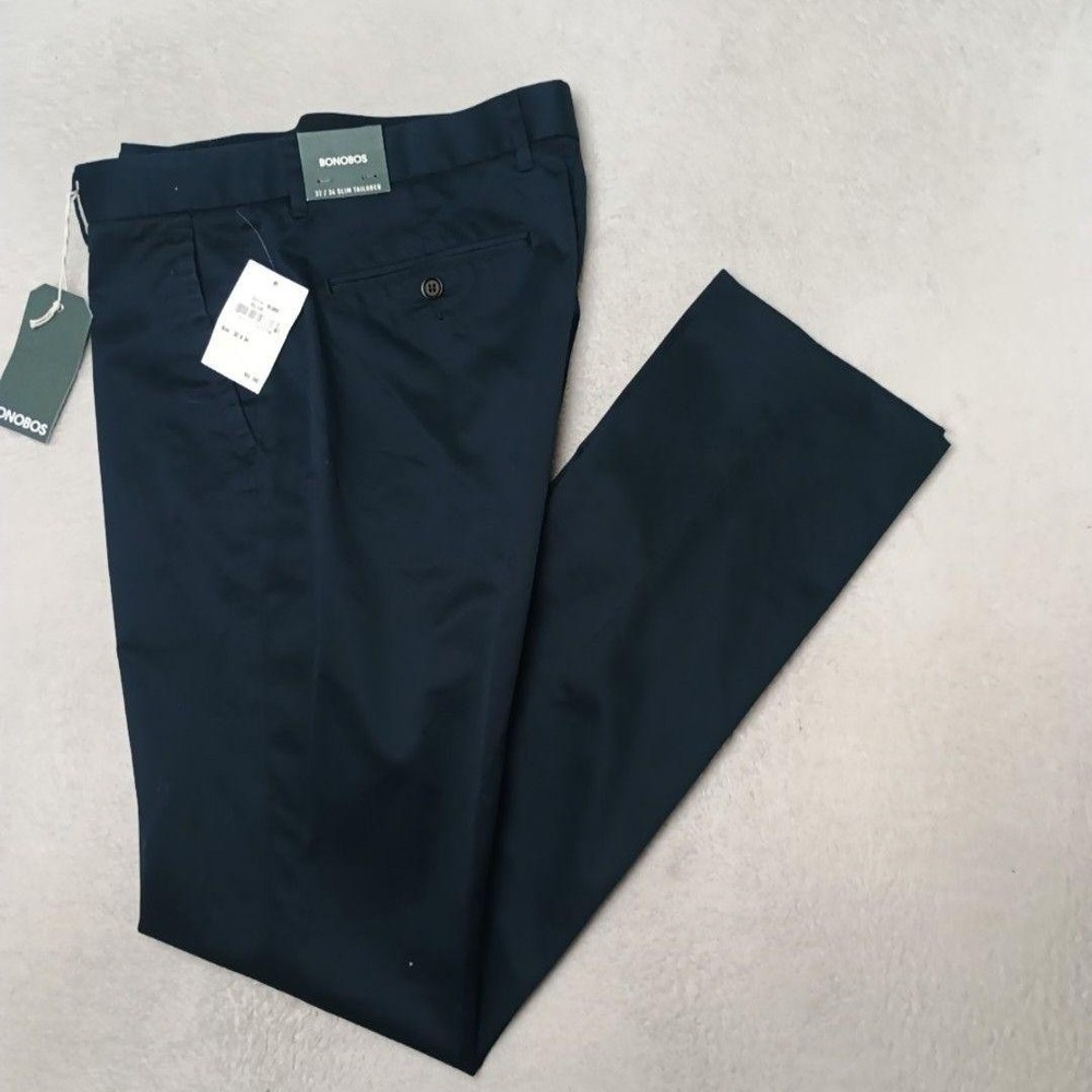 Bonobos Pant Men 32x34 Blue Chino Tailored Weekday Warrior Monday Cotton Stretch